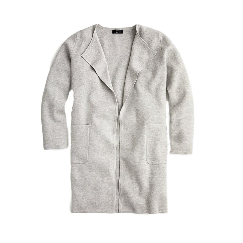 J. Crew Juliette Collarless Sweater Blazer Open Cardigan Grey